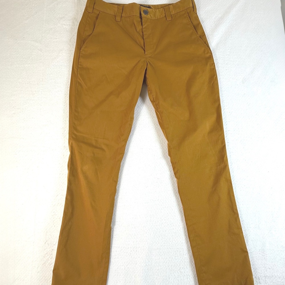 Bluffworks Chino Pants Mens 31x32 Tailored Fit Performance Polyester Gold Brown - Picture 3 of 9